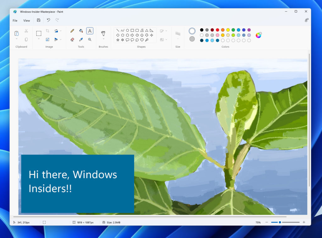 Новый Paint в Windows 11 Dev