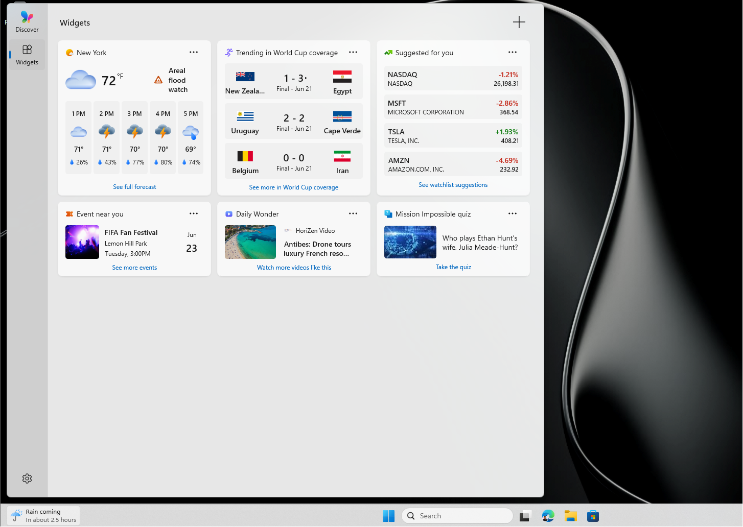 Более чистые виджеты в Windows 11