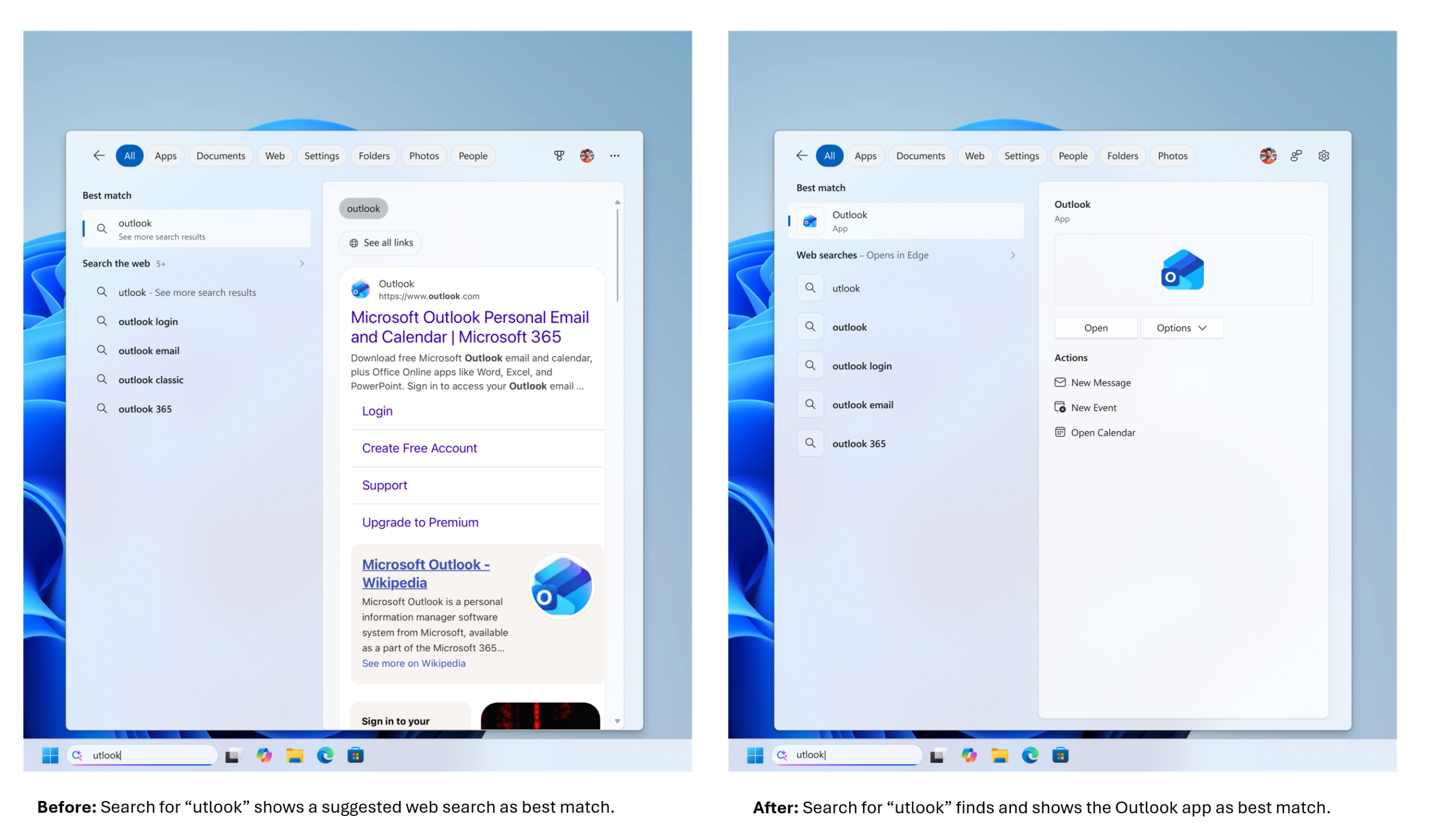 Теперь поиск Windows отображает правильный результат, даже если есть опечатки.