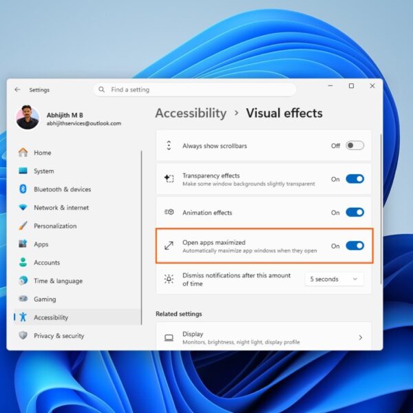 В экспериментальной сборке Windows 11 Insider появилась новая функция «Максимально открытые приложения» для расширения возможностей специальных возможностей.